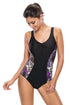 Sexy Tank Design Print Side One-piece Swimwear