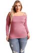 Sexy Taro Purple Strappy Crisscross Cold Shoulder Plus Size Top