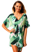 Sexy Tie The Knot Green Leaves Beach Cover-up