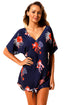 Sexy Tie The Knot Red Floral Beach Cover-up