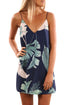 Sexy Tropical Palm Print Short Dress