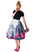 Sexy Tulips in The City Printed Pleated Midi Skirt