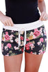 Sexy Vibrant Floral Print Black Casual Shorts