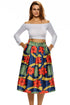 Sexy Vintage High Waist Floral A-lined Midi Skirt