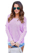 Sexy Violet Knit Sweater with Twist Back Detail