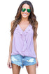Sexy Violet Wrapped Ruffle Tank
