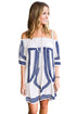 Sexy White Bohemian Vibe Geometric Print Off The Shoulder Beach Dress