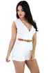 Sexy White Buckle Up Stylish Summer Romper