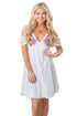 Sexy White Cold Shoulder Floral Embroidery Lace Dress