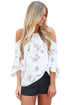 Sexy White Cold Shoulder Spring Blossoms Top