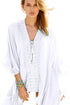 Sexy White Crochet Applique Tassel Tie Beach Kaftan
