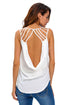 Sexy White Cut out Draped Back Clubwear Top