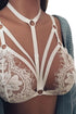Sexy White Eyelash Fringe Halter Lace Bralette Top