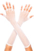 Sexy White Fingerless Fishnet Elbow Length Gloves
