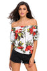 Sexy White Floral Off-the-shoulder Top