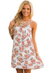Sexy White Floral Print Crisscross Neckline Shift Dress