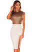 Sexy White Gold Chain Slit Skirt