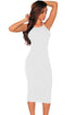 Sexy White Hardware Cut Out Sides Dress