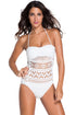 Sexy White Lace Halter Teddy Swimsuit
