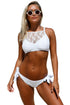 Sexy White Lace High Neck Tankini
