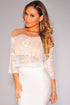 Sexy White Lace Nude Illusion Skirt Set