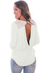 Sexy White Lace Shoulder Low Cut Back Top