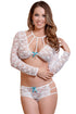 Sexy White Lacy Caged Beauty Lingerie Set