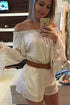 Sexy White Long-sleeve Belted Romper