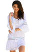 Sexy White Loose Beach Kaftan with Crochet Insert