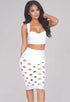 Sexy White Open Caged Bandage Skirt Set