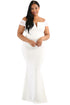 Sexy White Plus Size Sheer Sleeve Column Dress