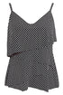 Sexy White Polka Dot Black Cami Swim Top