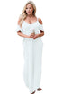 Sexy White Sassy Open Shoulder Maxi Dress