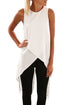 Sexy White Sleeveless Wrap Style Tunic