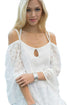 Sexy White Strappy Off Shoulder Lace Crochet Beachwear