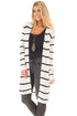 Sexy White Striped Ribbed Cardigan