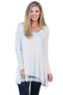 Sexy White Swingy Layered Long Sleeve Tunic