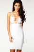 Sexy White Tightfitting Hollow out Knee Length Bandage Dress