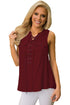 Sexy Wine Sleeveless Tank Top with Lace up