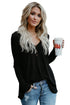 Sexy Women's V Neck Buttoned Black Tunic