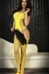 Sexy Yellow Bold Cutout Pothole Body Stocking