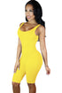 Sexy Yellow Double Scoop Sleeveless Jumpsuit