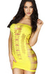 Sexy Yellow Hollow-out Flirty Tube Chemise