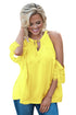 Sexy Yellow Lace Detail Oversleeve Tank Top