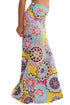 Sexy Yellow Pink Bohemian Print Maxi Skirt