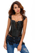 Steampunk Gothic Faux Leather Lace up Front Bustier Corset