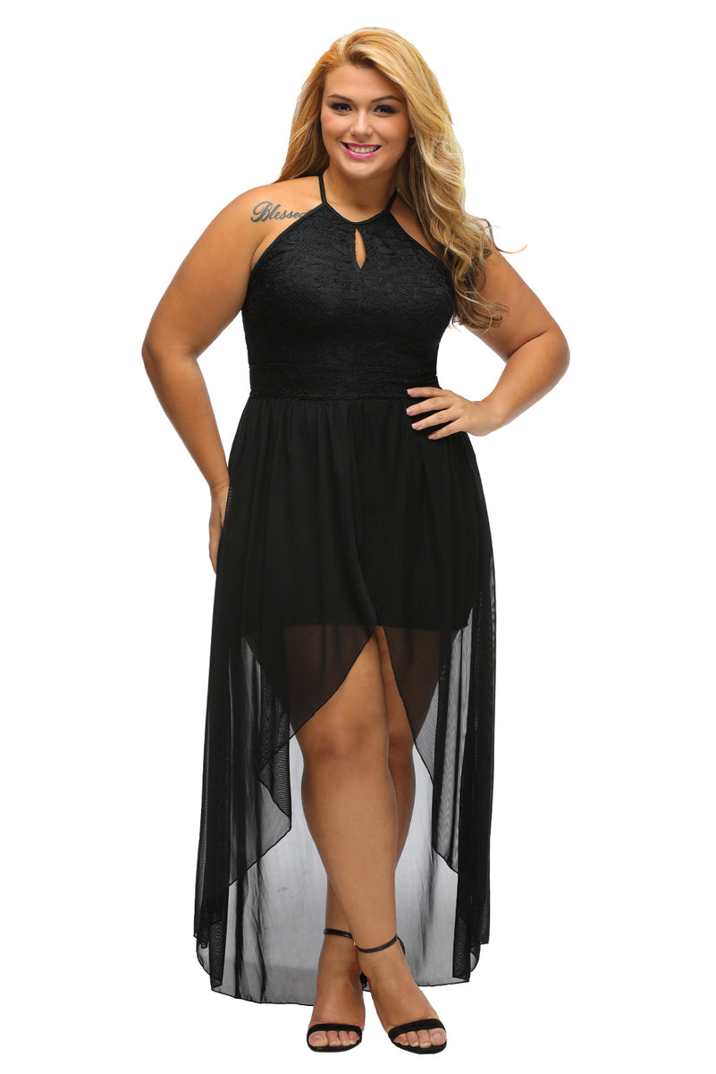 Sexy Stylish Black Lace Special Occasion Plus Size Dress Sexy Affordable Clothing 5395