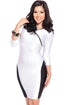 Stylish Figure-flattering Accent Cut out White Bodycon Dress