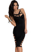 Sweetheart Sponge Cups Hollow out Bust Bodycon Dress