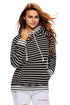 White Black Stripe Double Hooded Sweatshirt